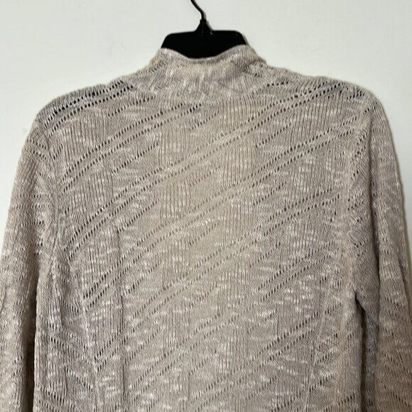 ✨🕊️ Vintage Eileen Fisher Beige Open Front Lightweight Knit Cardigan Sweater - Picture 10 of 12